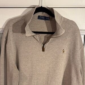 Polo by Ralph Lauren Men's Tan Half-Zip Sweater